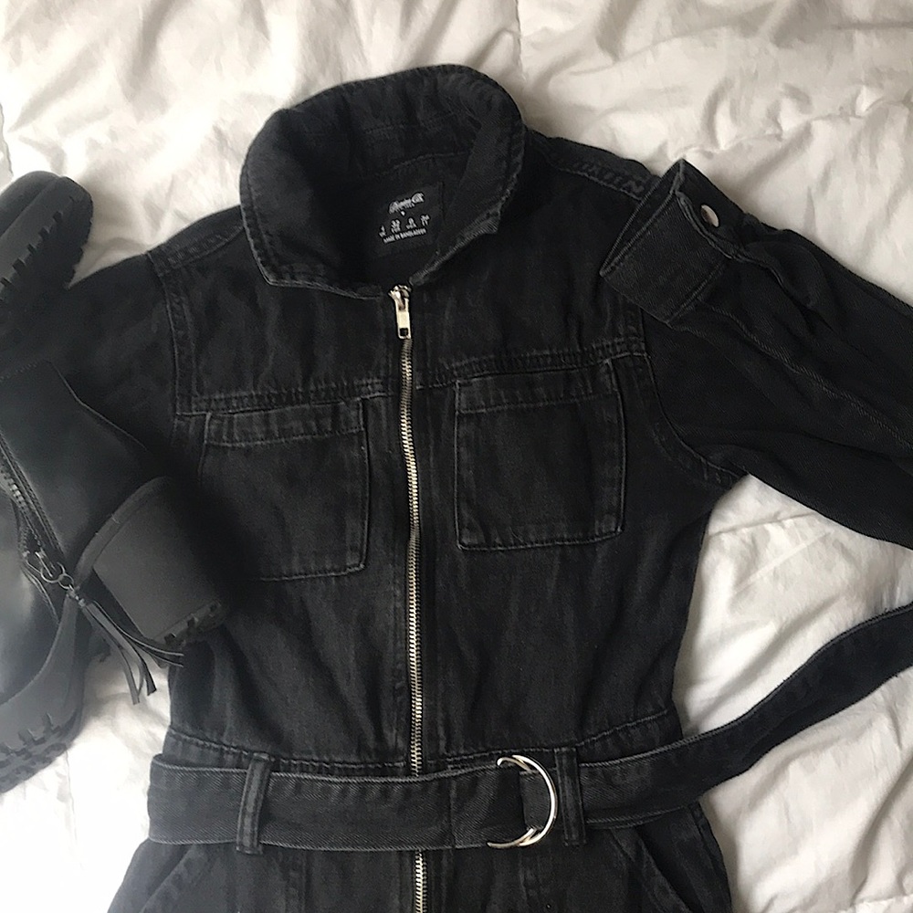 Black Denim Jumpsuit